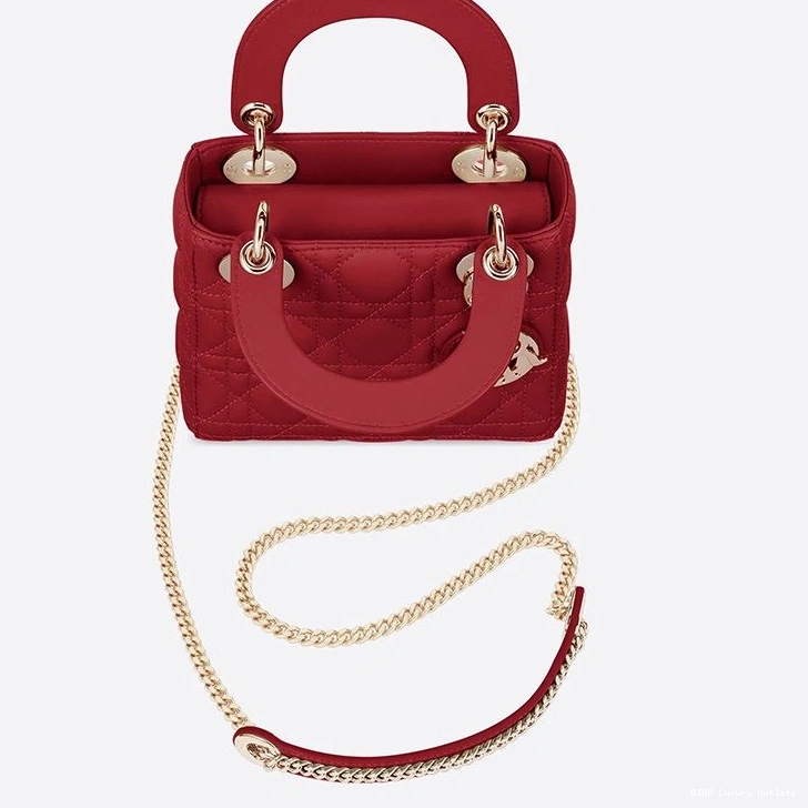 Cheap Cannage Lambskin Red Lady Dior Mini Bag 0804 Luxury